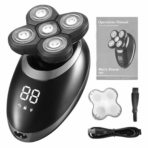 5D Rechargeable Electric Shaver for Face & Head Grooming