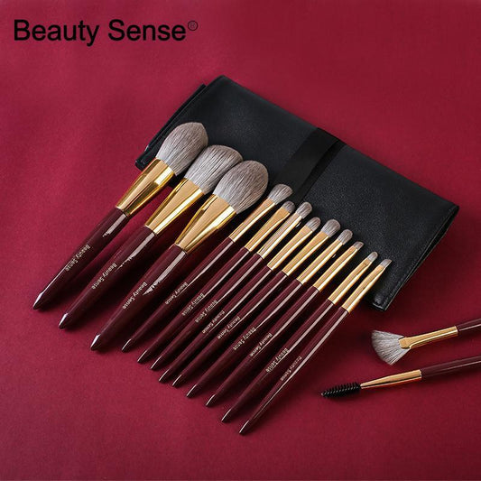 14PCS Makeup Brushes Set Peony Red Brush Beauty Sense Make Up Tools