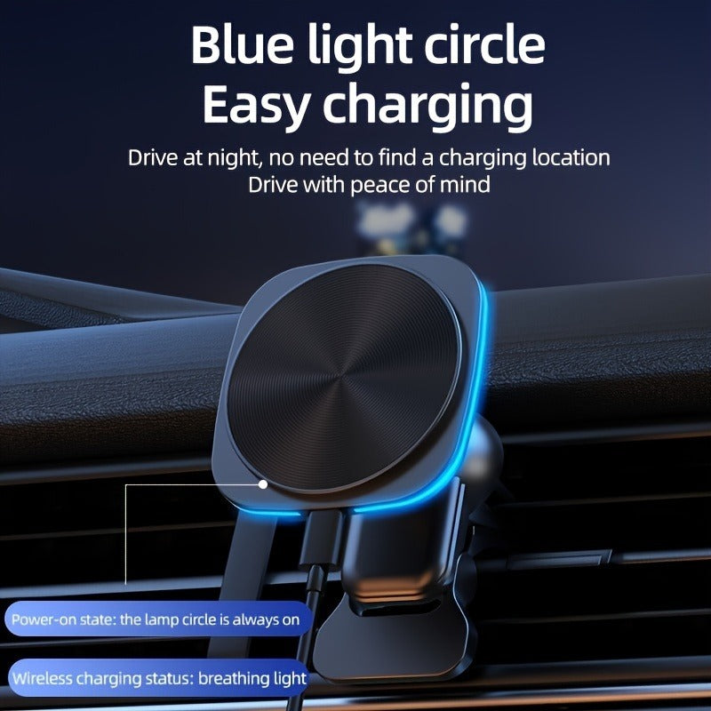 Magnetic 15 W Wireless Car Charger Mount (360 Rotation)