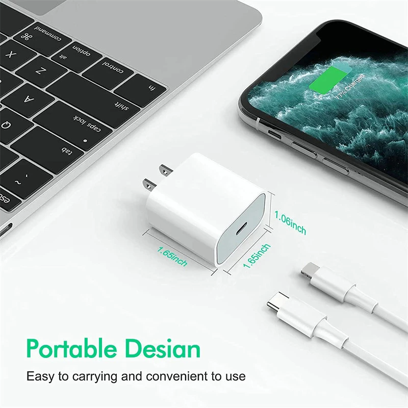 20W Fast Charger + Cable for iPhone (Quick Charge)