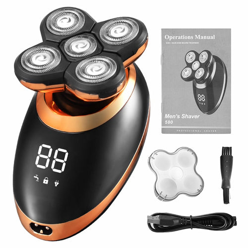 5D Rechargeable Electric Shaver for Face & Head Grooming