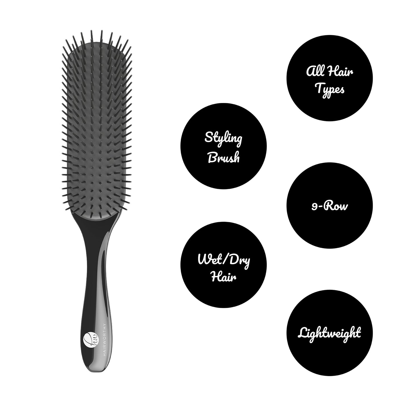 Hairworthy Hairembrace 9 Row-Styling & Detangling Brush
